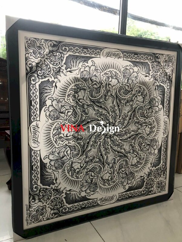 In tranh treo tường khổ lớn Canvas đóng khung viền trơn - VND279