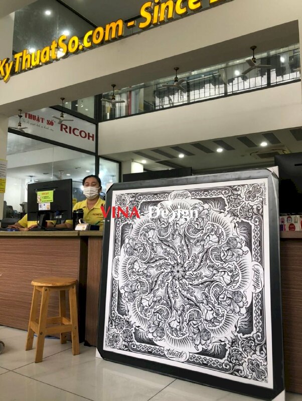 In tranh treo tường khổ lớn Canvas đóng khung viền trơn - VND279
