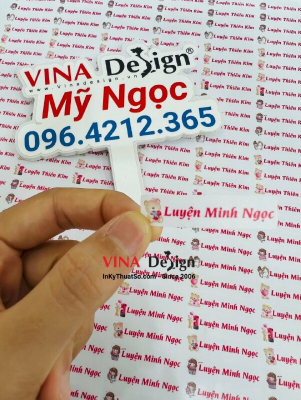 Nhãn in tên học sinh theo yêu cầu, sticker dán đồ dùng học tập - VND239