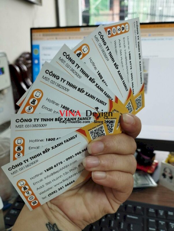 In card showroom thiết bị nhà bếp nhập khẩu, in card visit siêu thị bếp - VND346