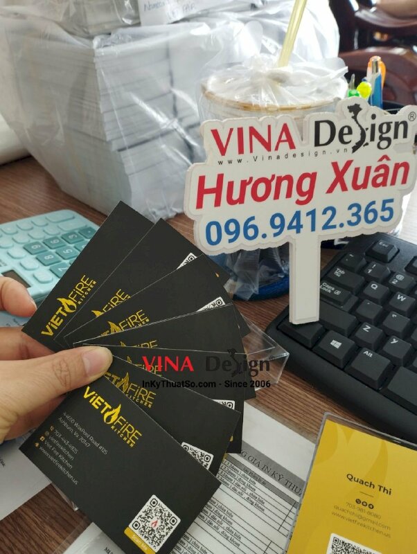 In name card tiếng Anh hàng gửi đi Mỹ - VND210