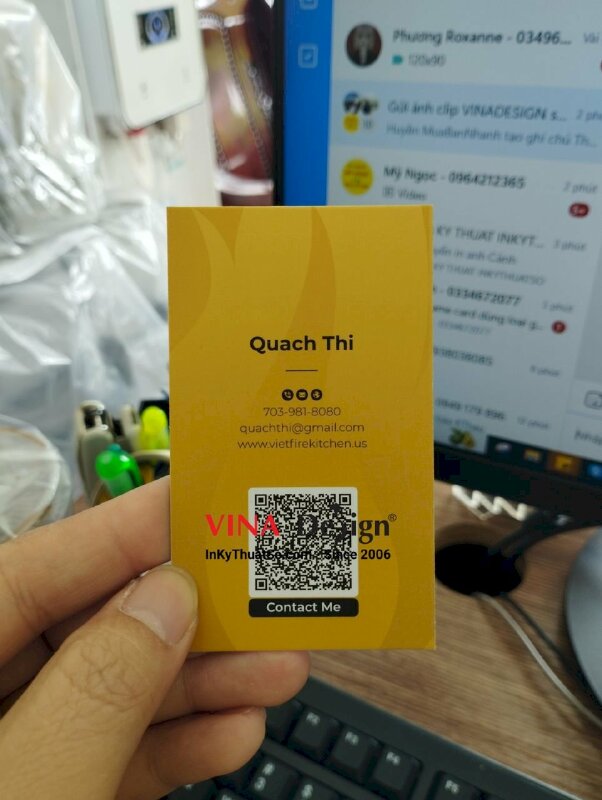 In name card tiếng Anh hàng gửi đi Mỹ - VND210