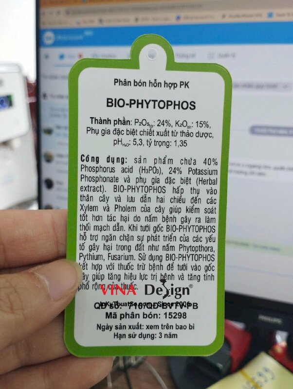 In tag cổ chai bảo vệ thực vật, thẻ treo cổ chai nhựa - VND322