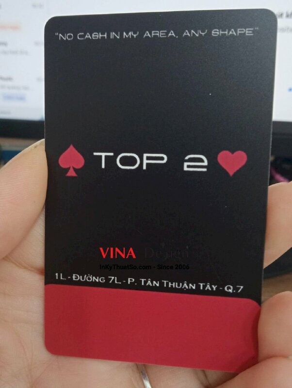 In thẻ PVC tích điểm nhận quà tặng, in thẻ nhựa khuôn chuẩn 8.6x5.4cm cho quán cà phê Boardgame poker - VND511