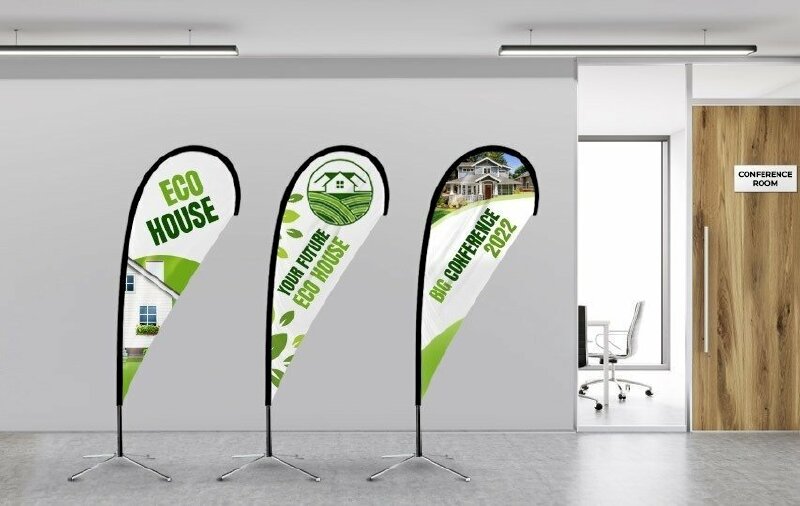 Cờ phướn giọt nước trang trí sân khấu, lối dẫn