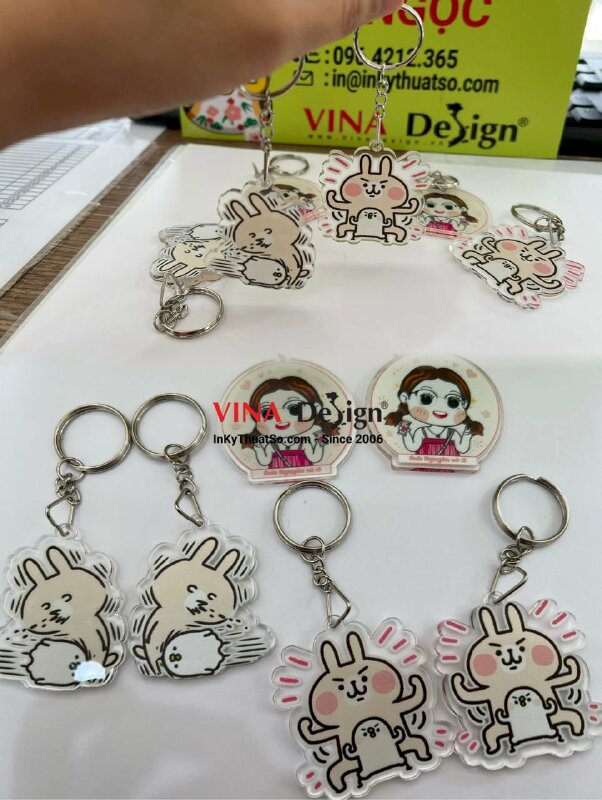 In móc khóa mica thỏ Usagi gà Piske thỏ Kanahei - VND238