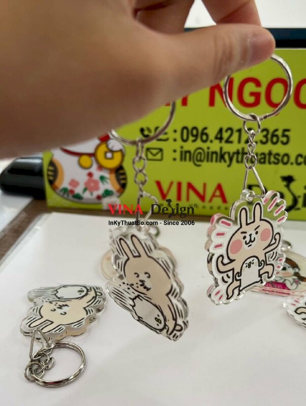 In móc khóa mica thỏ Usagi gà Piske thỏ Kanahei - VND238