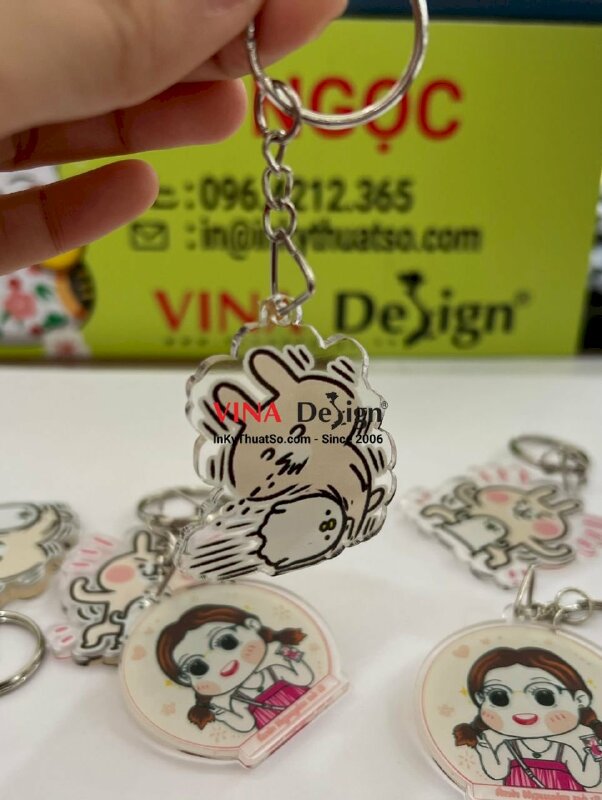 In móc khóa mica thỏ Usagi gà Piske thỏ Kanahei - VND238