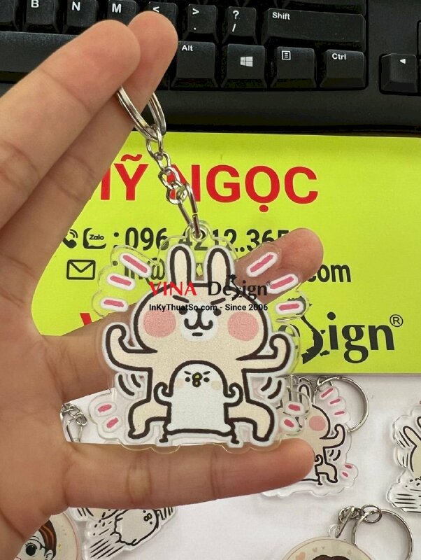 In móc khóa mica thỏ Usagi gà Piske thỏ Kanahei - VND238
