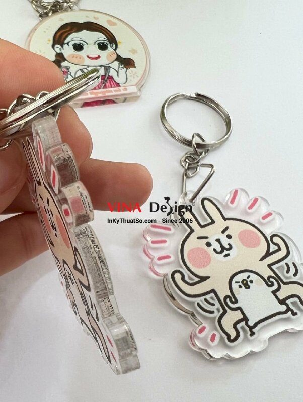 In móc khóa mica thỏ Usagi gà Piske thỏ Kanahei - VND238
