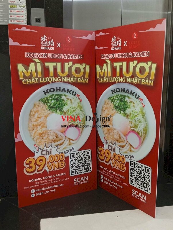 In standee chân sắt quán mì Udon Ramen tươi - VND963