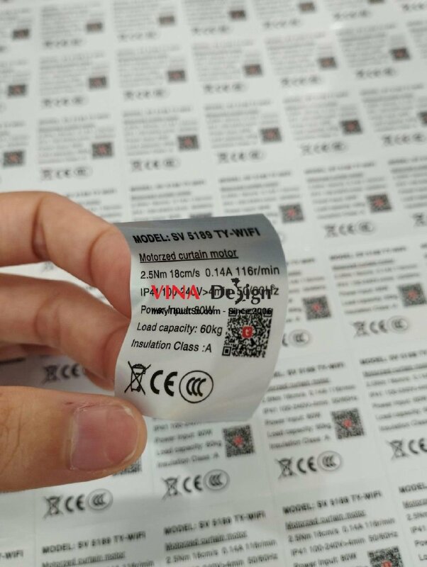 In tem decal xi bạc dán động cơ rèm cửa - VND217