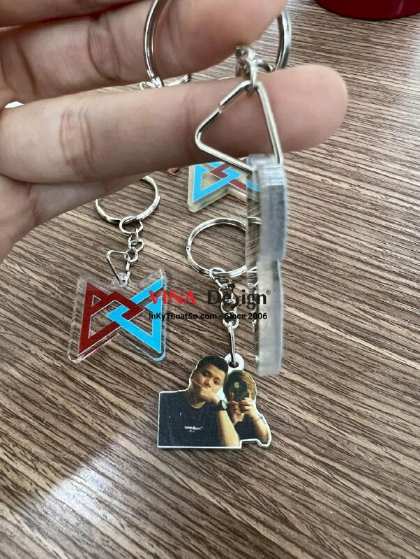 In móc chìa khóa mica số lượng ít, móc khóa cặp đôi couple dễ thương - VND290