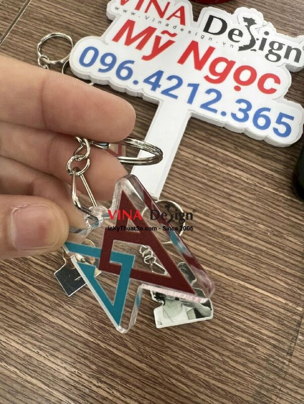 In móc chìa khóa mica số lượng ít, móc khóa cặp đôi couple dễ thương - VND290