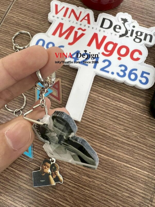 In móc chìa khóa mica số lượng ít, móc khóa cặp đôi couple dễ thương - VND290