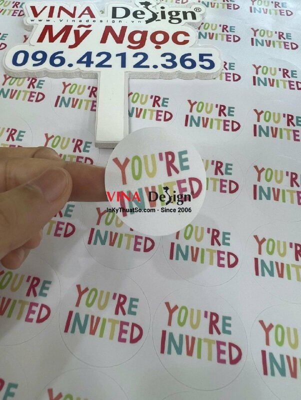 In tem tròn 4cm, sticker decal tem tròn 4cm bế sẵn - VND325