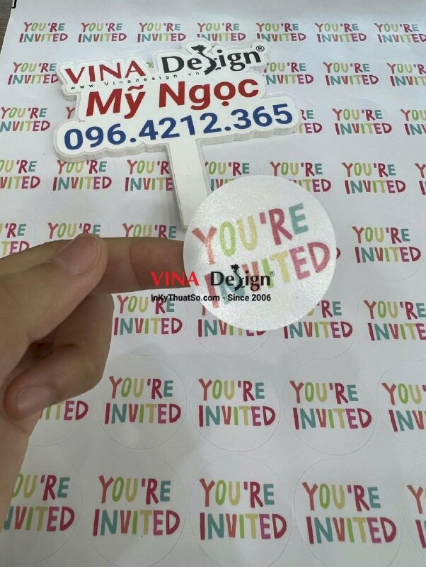 In tem tròn 4cm, sticker decal tem tròn 4cm bế sẵn - VND325