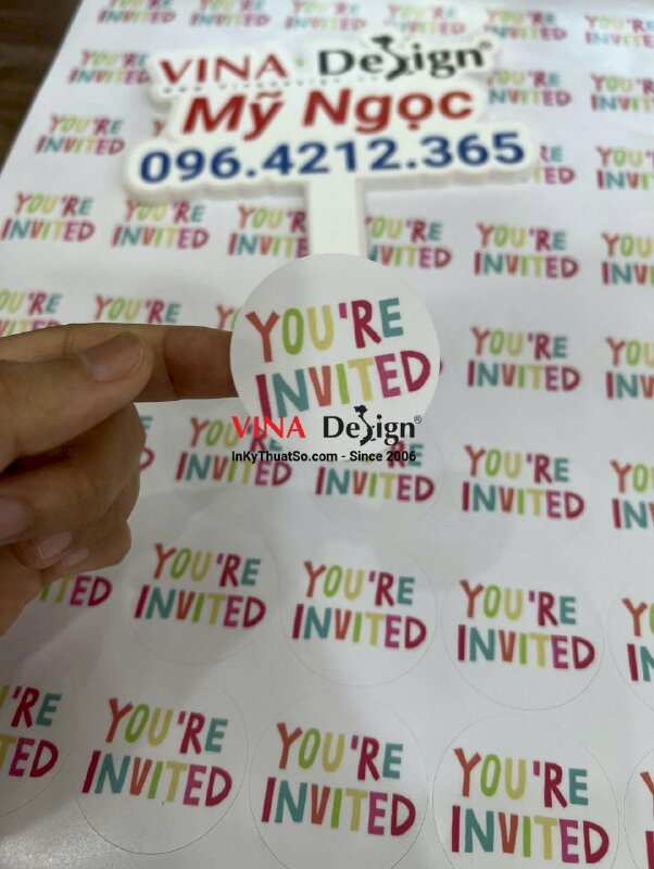 In tem tròn 4cm, sticker decal tem tròn 4cm bế sẵn - VND325