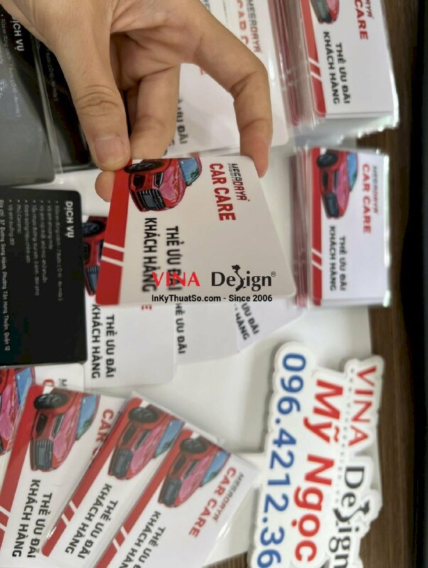 In thẻ ưu đãi khách hàng cho Salon ô tô vệ sinh bảo dưỡng xe hơi - VND335