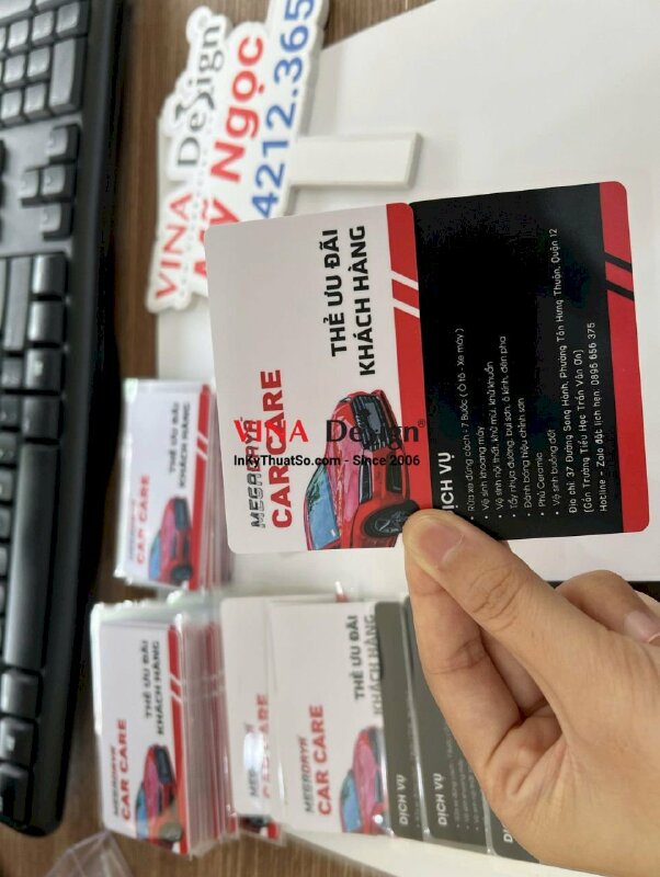 In thẻ ưu đãi khách hàng cho Salon ô tô vệ sinh bảo dưỡng xe hơi - VND335