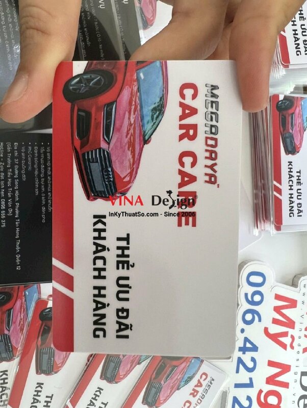 In thẻ ưu đãi khách hàng cho Salon ô tô vệ sinh bảo dưỡng xe hơi - VND335