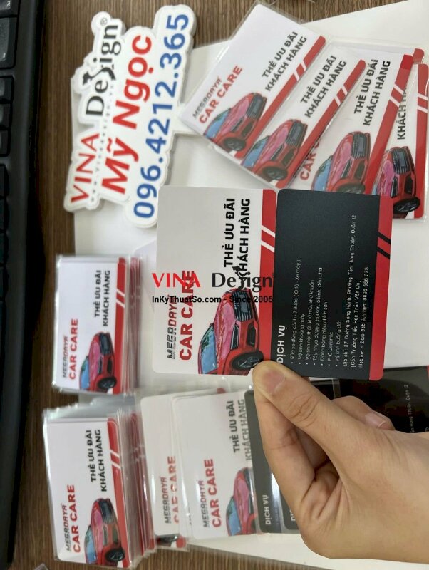 In thẻ ưu đãi khách hàng cho Salon ô tô vệ sinh bảo dưỡng xe hơi - VND335