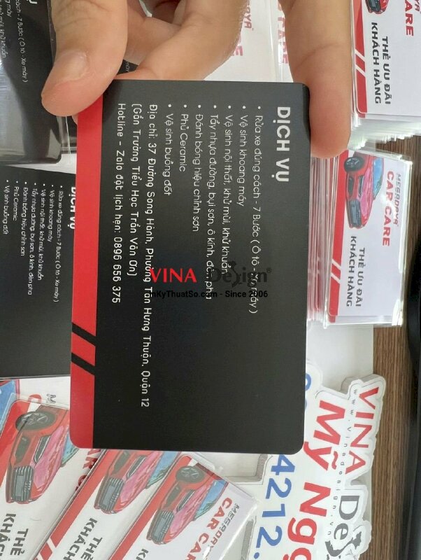 In thẻ ưu đãi khách hàng cho Salon ô tô vệ sinh bảo dưỡng xe hơi - VND335