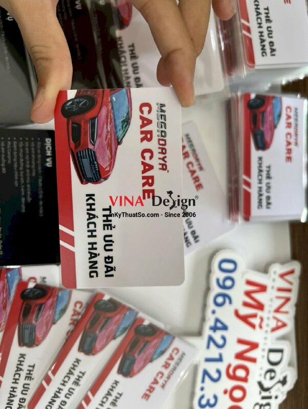 In thẻ ưu đãi khách hàng cho Salon ô tô vệ sinh bảo dưỡng xe hơi - VND335