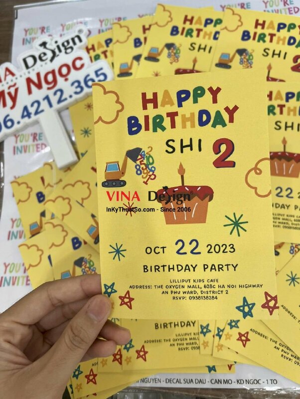 In thiệp mời sinh nhật 2 tuổi (tiếng Anh) - VND324
