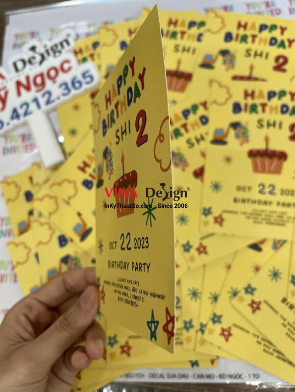 In thiệp mời sinh nhật 2 tuổi (tiếng Anh) - VND324