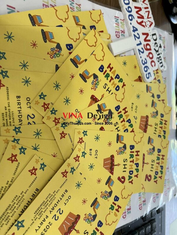 In thiệp mời sinh nhật 2 tuổi (tiếng Anh) - VND324