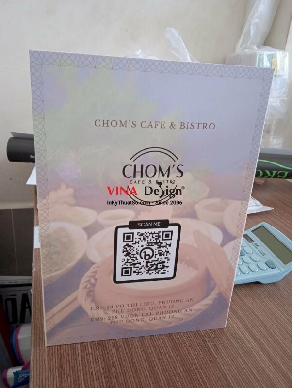 In menu dán gói quán cafe & bistro - VND365