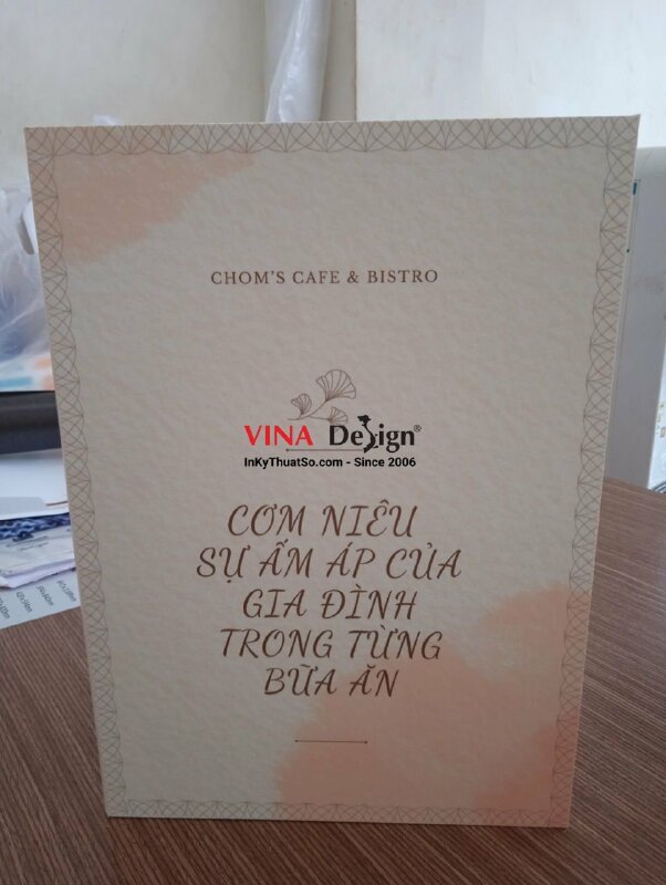 In menu dán gói quán cafe & bistro - VND365