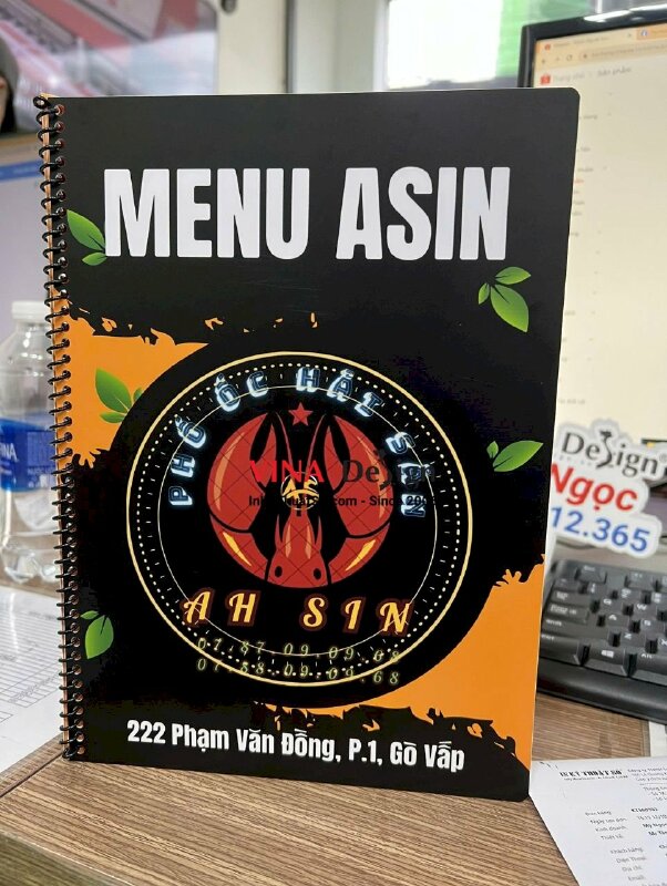 In menu quán ốc hải sản, menu nhựa kháng nước, chống cong vênh - VND319