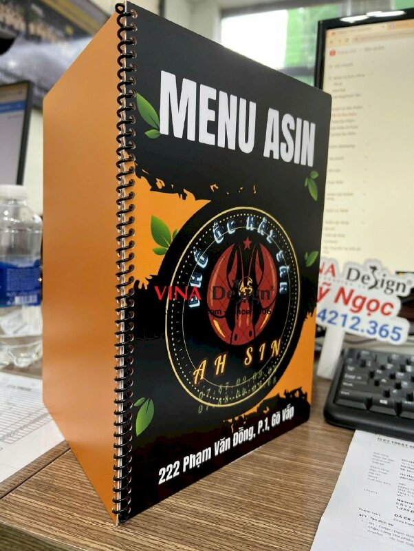 In menu quán ốc hải sản, menu nhựa kháng nước, chống cong vênh - VND319