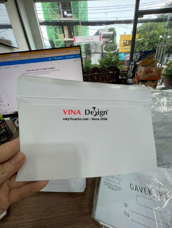 In phong bì 12x22, in phong bì tiếng Đan Mạch, hàng gửi đi nước ngoài từ TPHCM - VND368