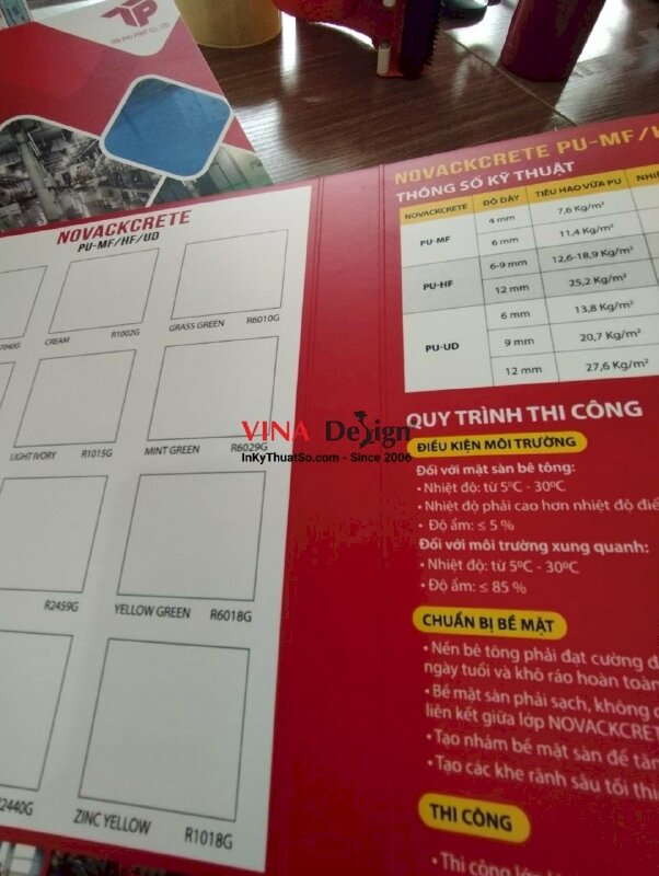 In bìa quyển catalogue bảng màu sơn, in bao bì giấy Ivory 300gsm - VND415