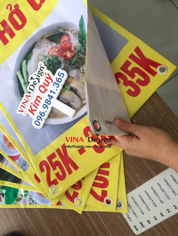 In menu giá bún bò, phở gà bình dân 25k - 30k - 35k treo xe đẩy bán đồ ăn sáng, ăn khuya - VND276