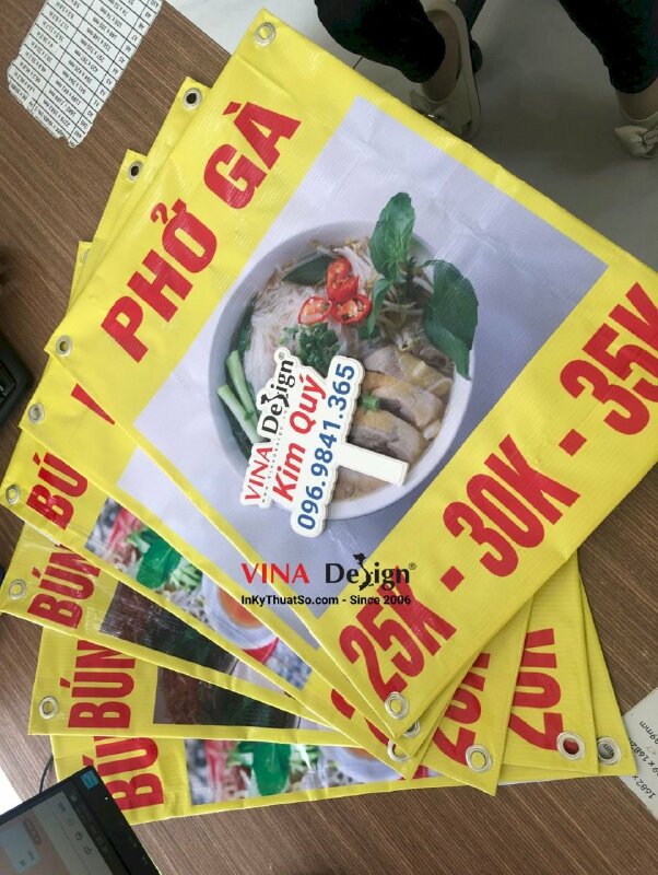 In menu giá bún bò, phở gà bình dân 25k - 30k - 35k treo xe đẩy bán đồ ăn sáng, ăn khuya - VND276