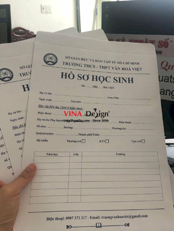 In bìa hồ sơ học sinh - VND01