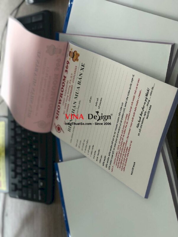 In biên nhận 2 liên cho showroom mua bán xe - VND28