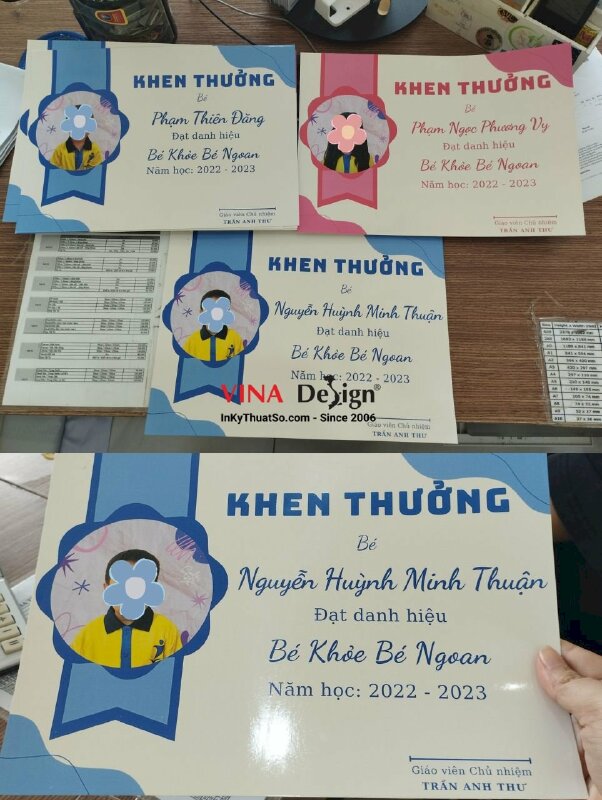 In giấy khen mầm non phiếu bé khỏe bé ngoan - VND43
