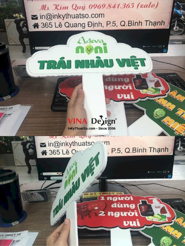 In hashtag cầm tay giới thiệu sản phẩm - VND19