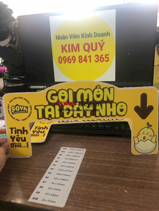 In khung hình trang trí máy POS bán hàng order - VND69