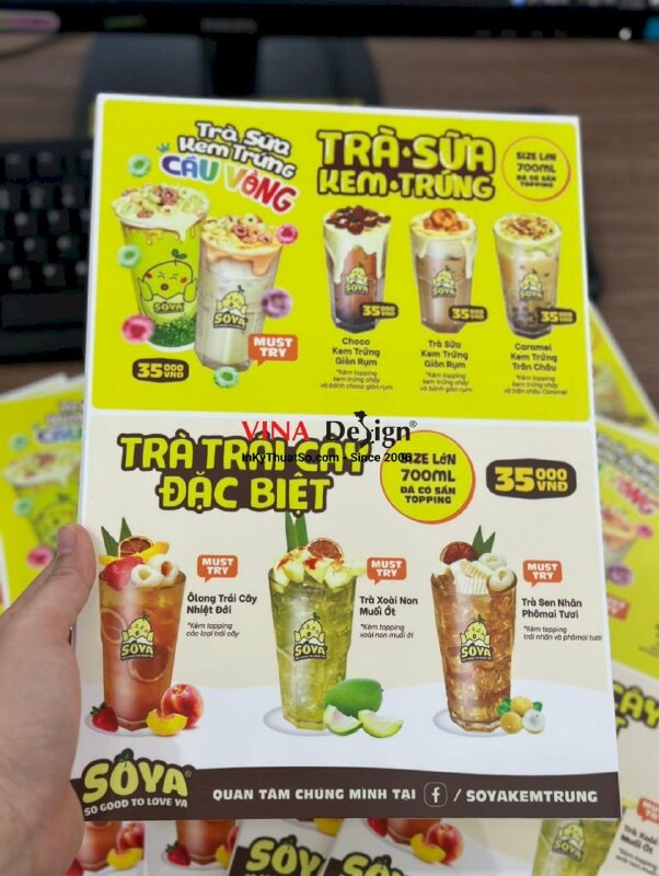 In menu dán gói quán trà sữa - VND59