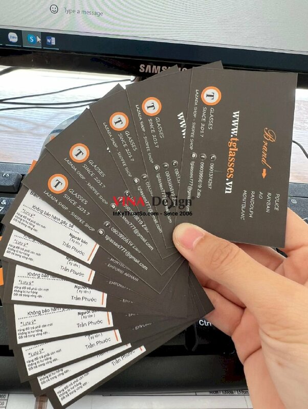 In name card cửa hàng mắt kính - VND18