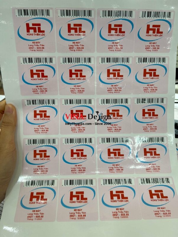 In tem decal sữa dán phụ tùng xe - VND30