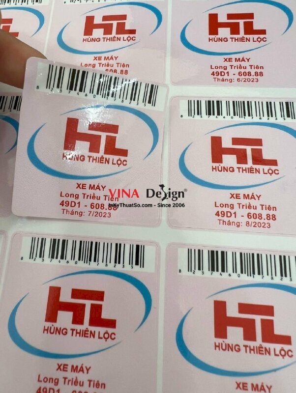 In tem decal sữa dán phụ tùng xe - VND30