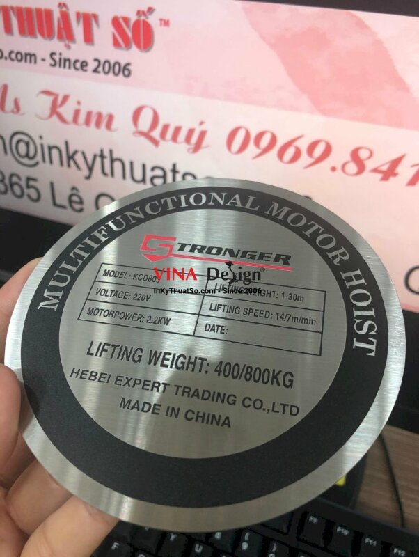 In tem inox in UV - VND14