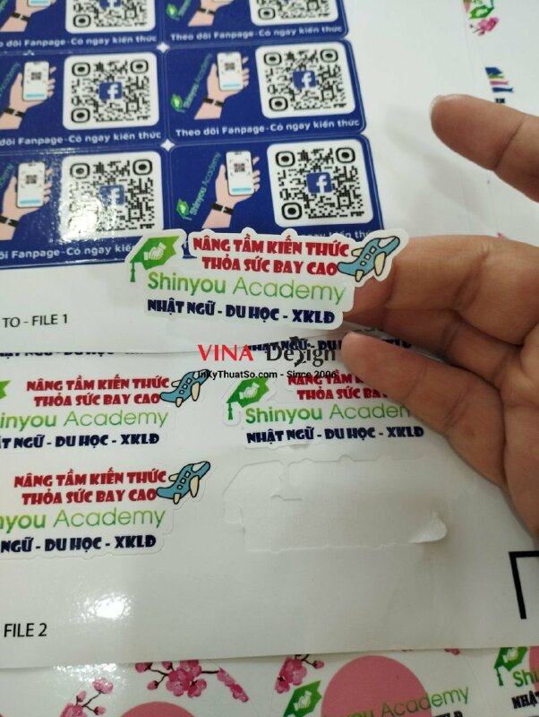 In tem nhãn decal cho trung tâm Nhật ngữ Du học XKLĐ - VND81